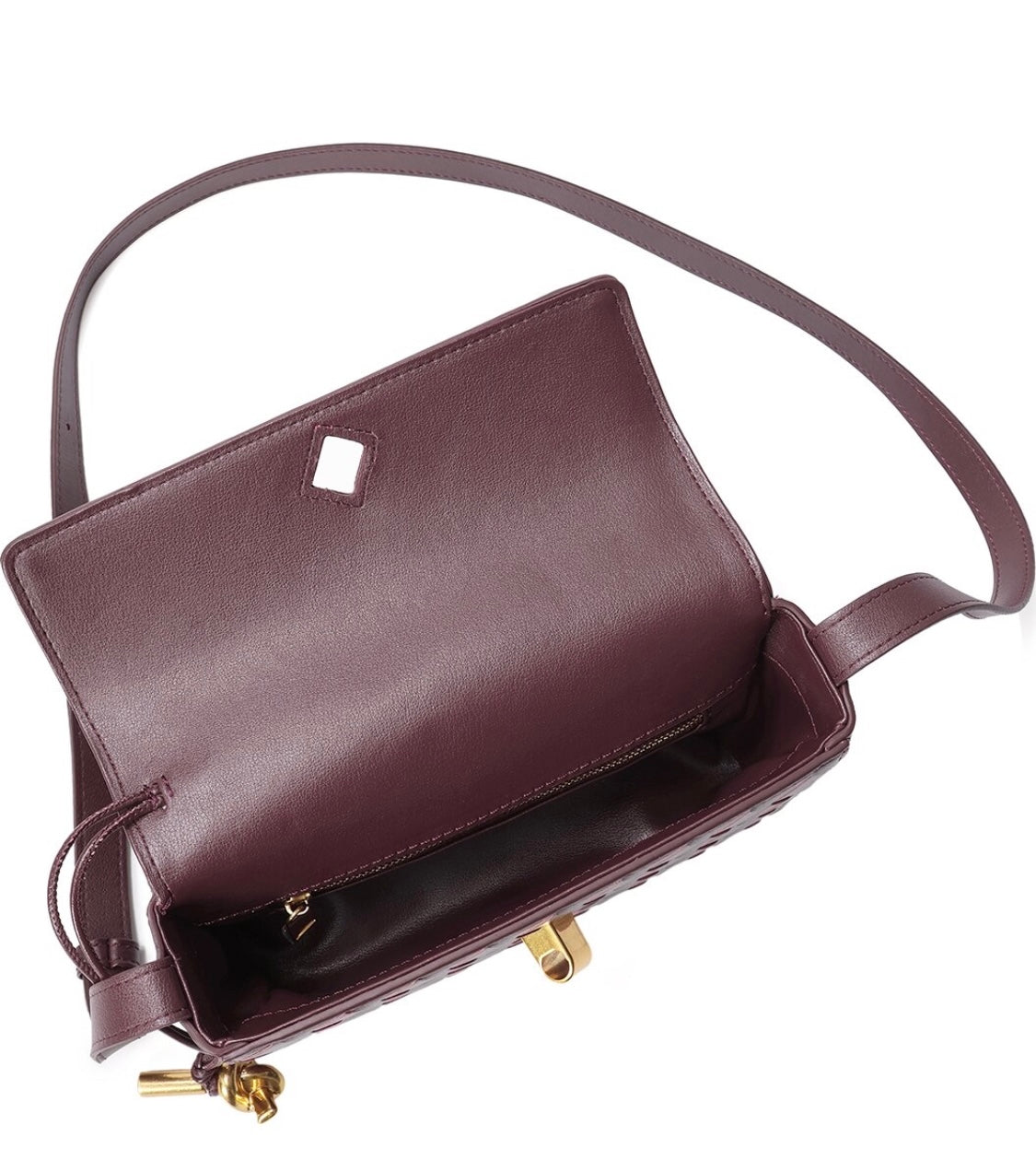 Hand woven Leather shoulder bag