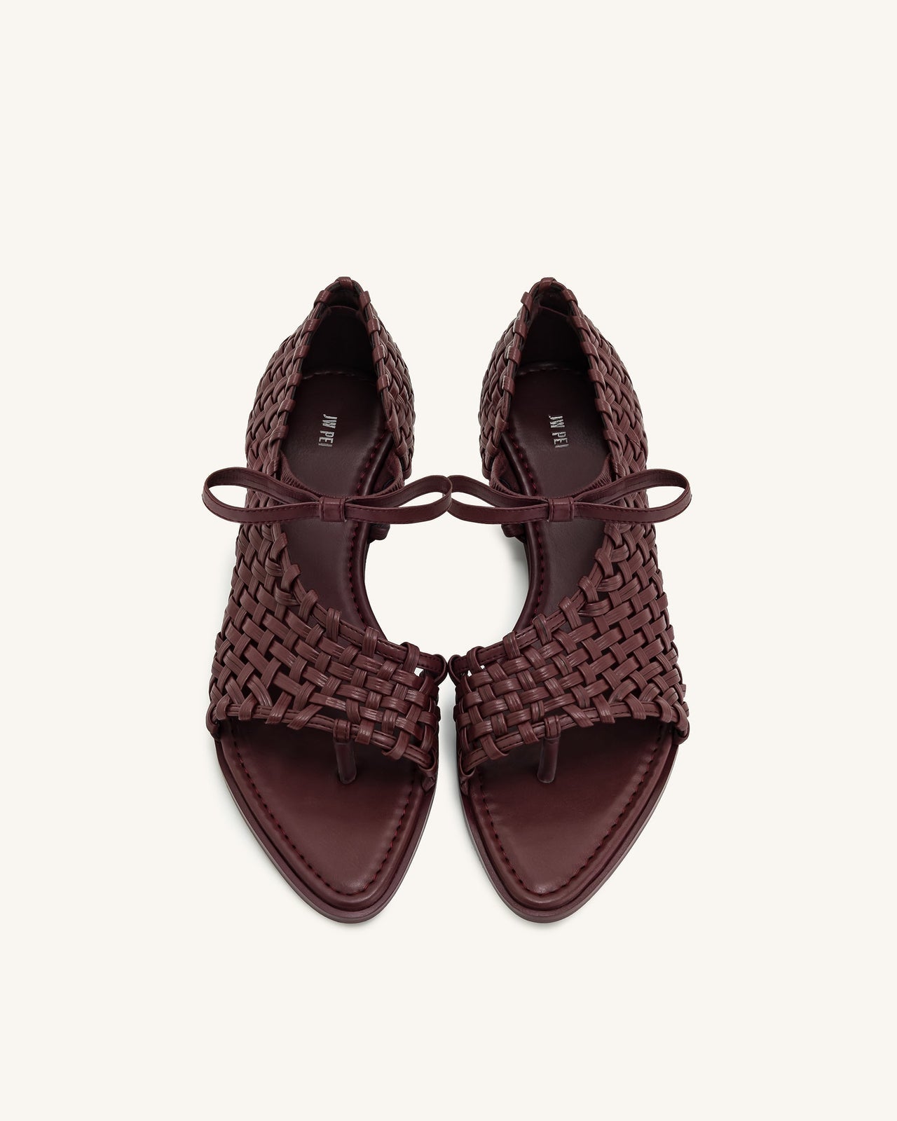 Jw Pei Jocelyn Weave Strap Flip-flops - Claret Red