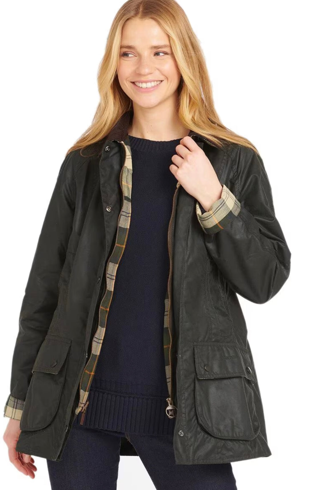 Barbour Beadnell Wax Jacket Sage