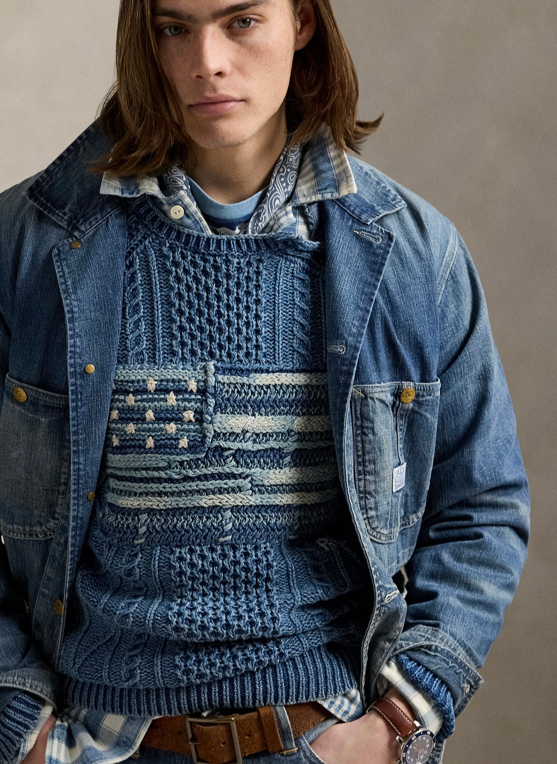 Ralph Lauren bayraklı koton Erkek kazak