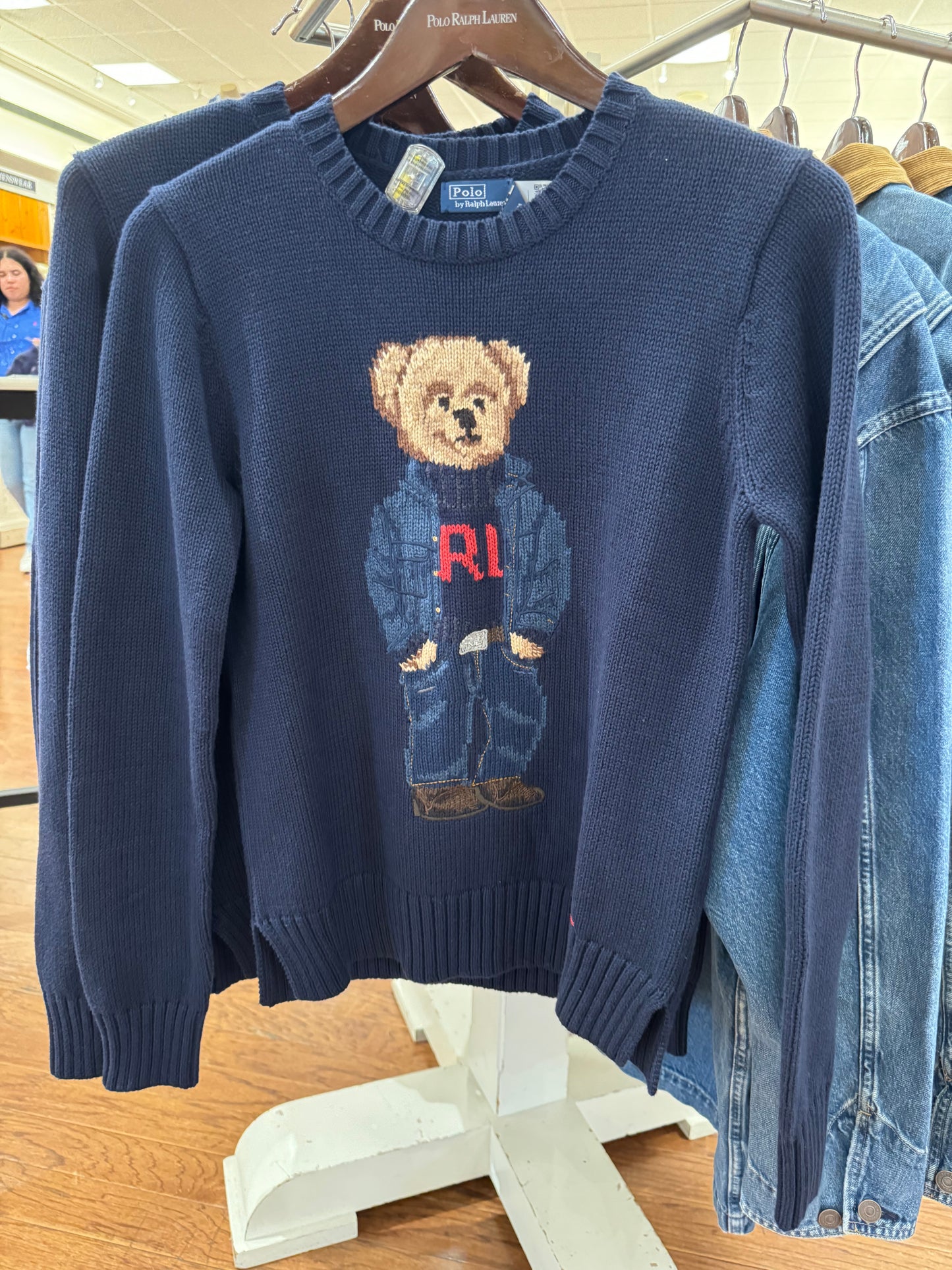 Ralph Lauren ayıcıklı koton kazak/Lacivert
