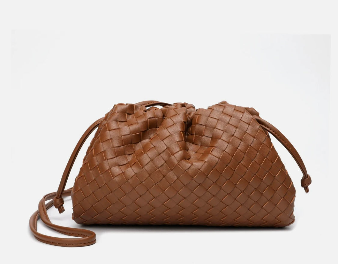 Full Grain Woven Leather Pouch/ Shoulder/ Clutch Bag