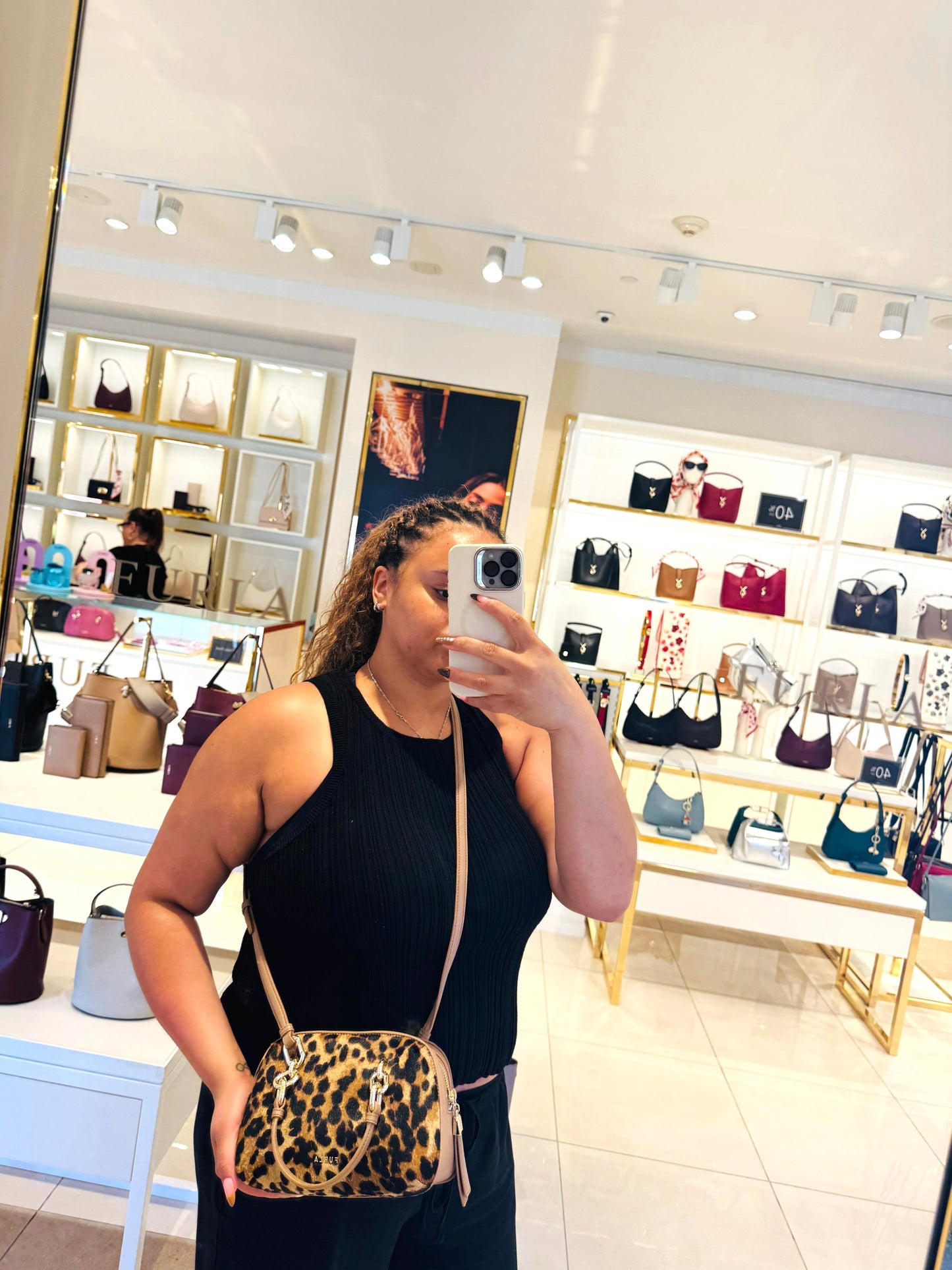 FURLA Galassia S boston bag Leopard