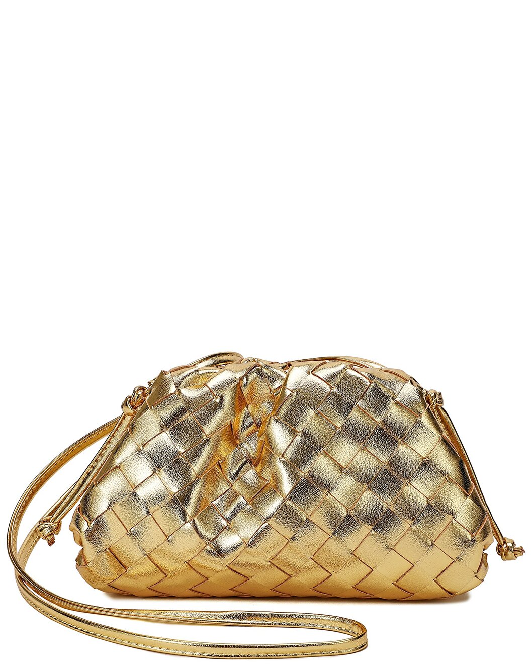 Woven Leather Crossbody Pouch