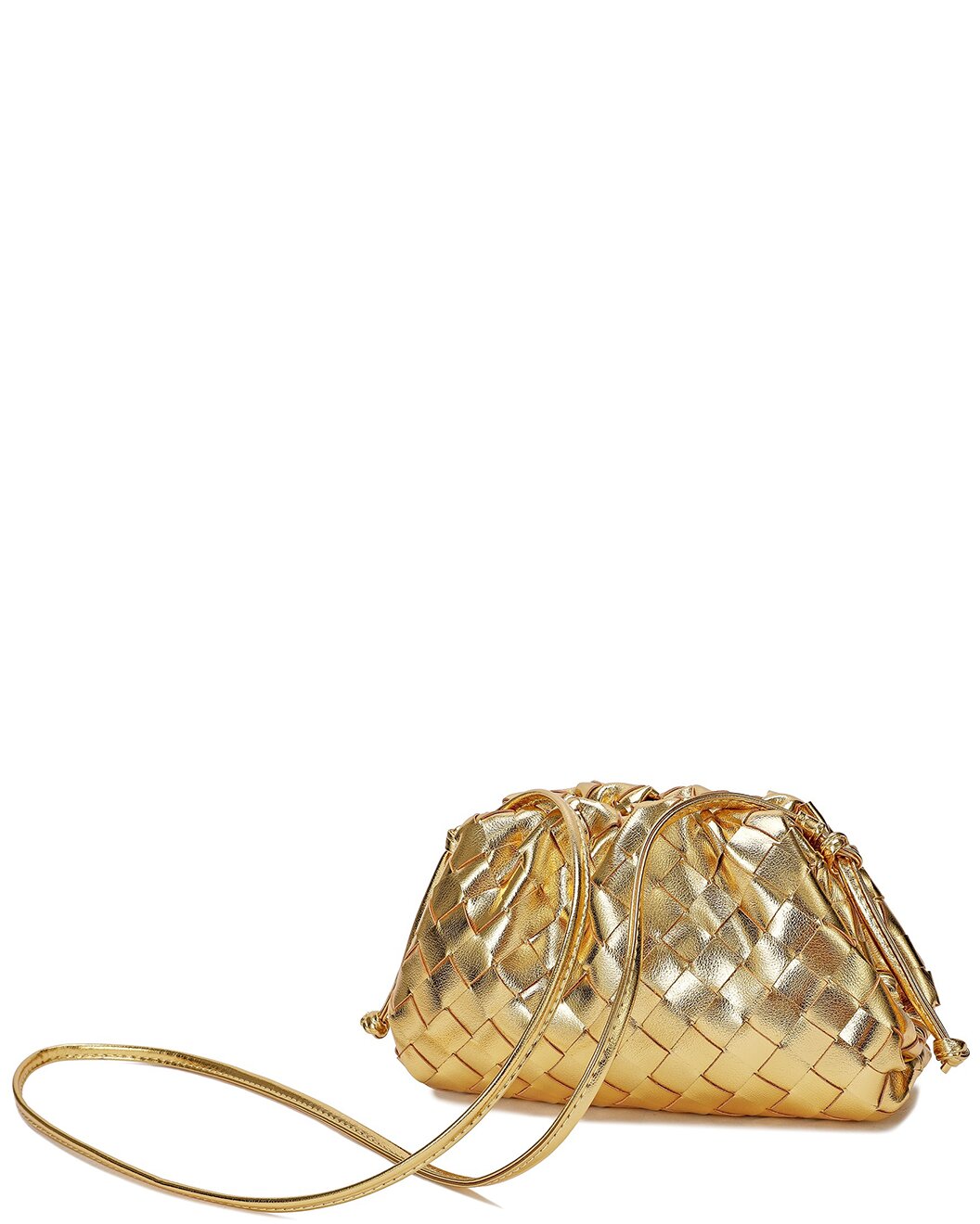 Woven Leather Crossbody Pouch