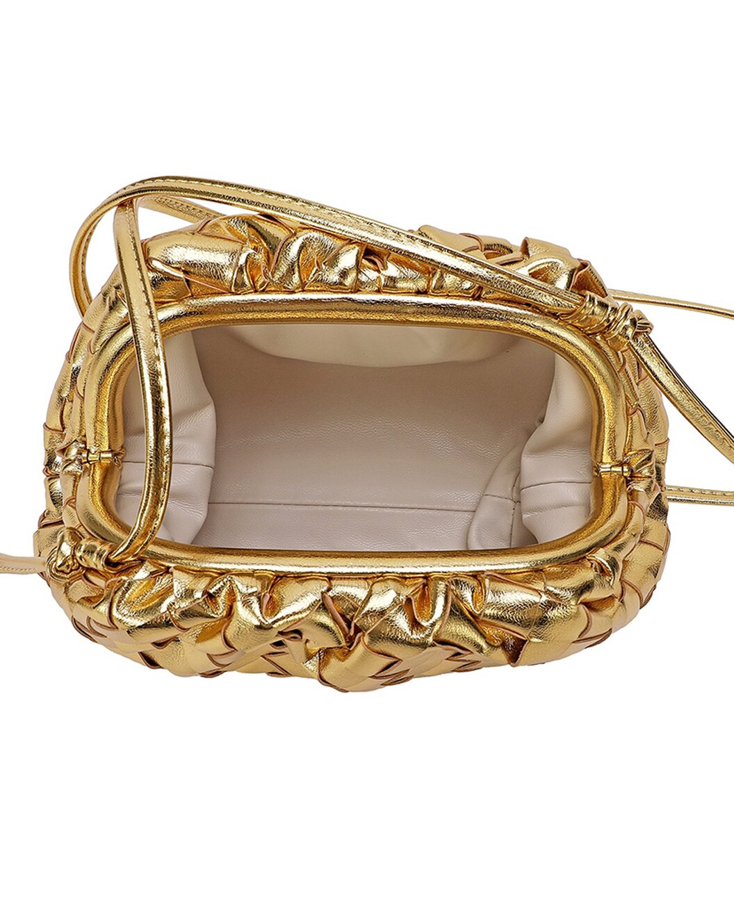 Woven Leather Crossbody Pouch