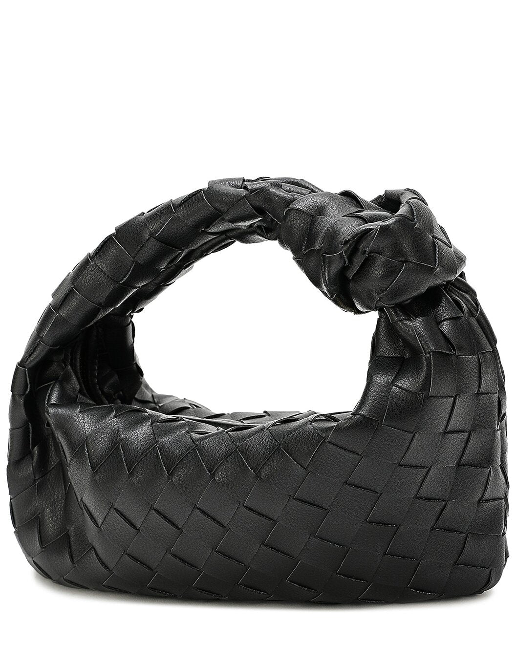 Woven Leather Pouch Black