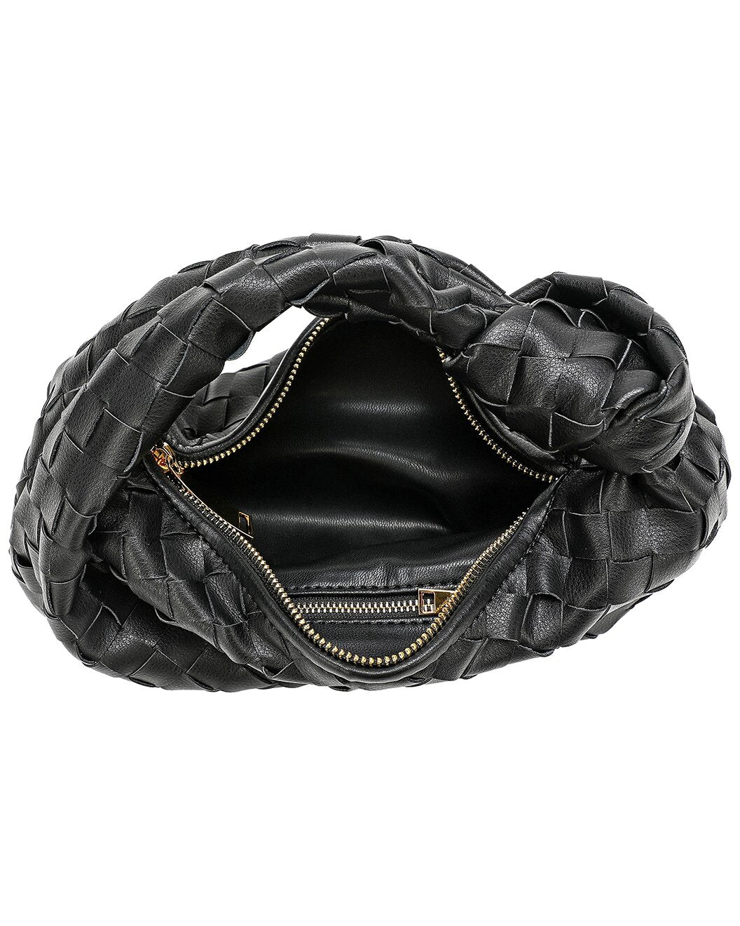 Woven Leather Pouch Black