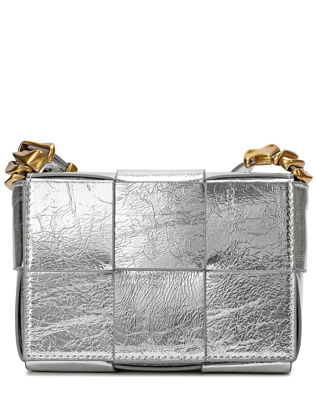 Woven Metallic Leather Crossbody