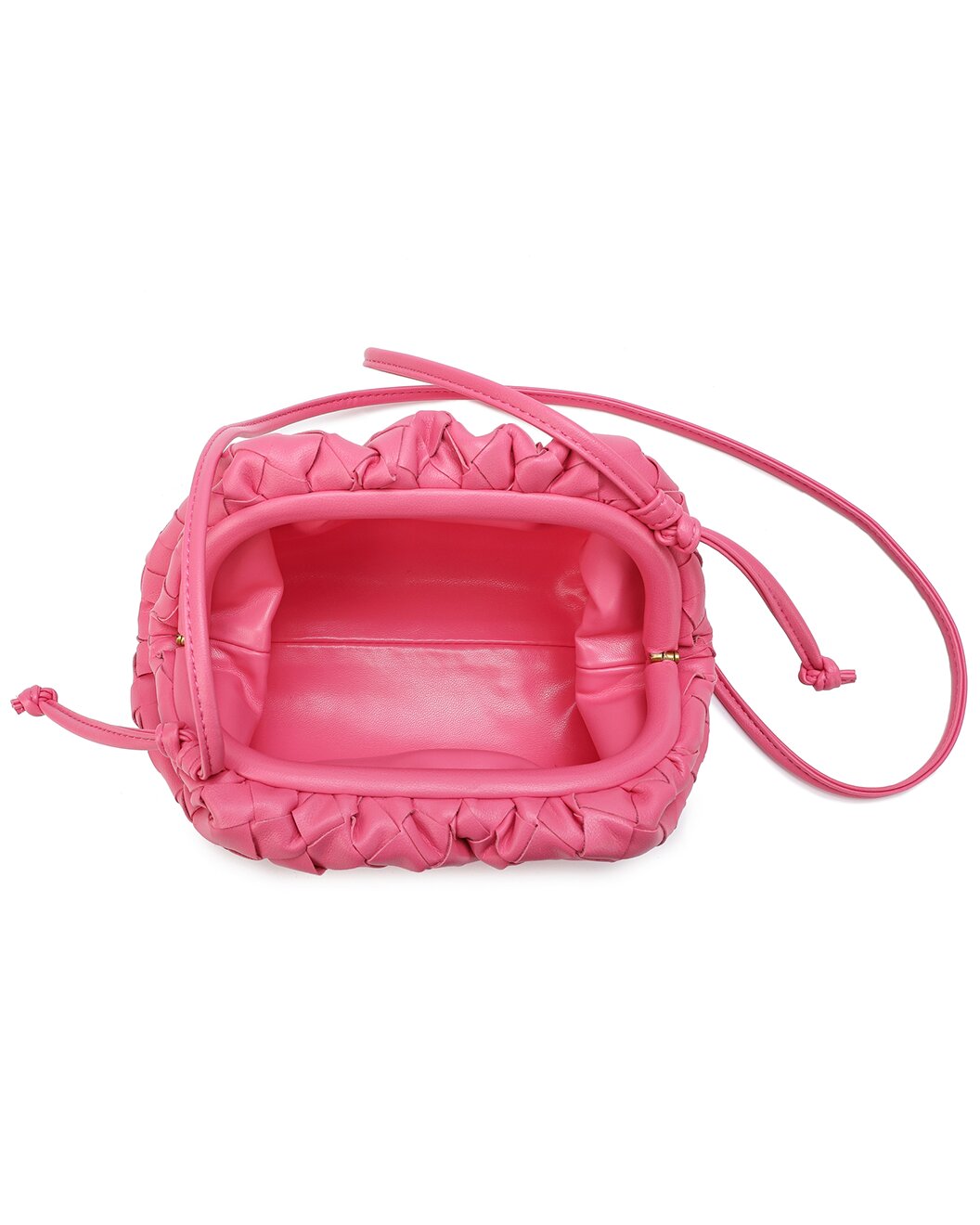 Woven Leather Crossbody Pouch