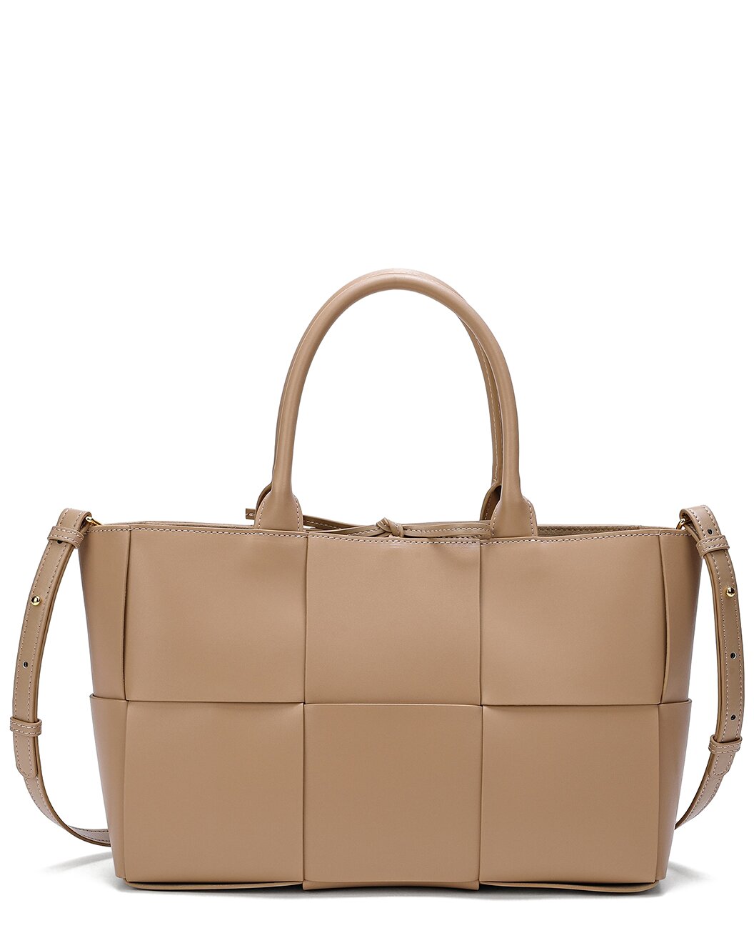 Woven Smooth Leather Tote
