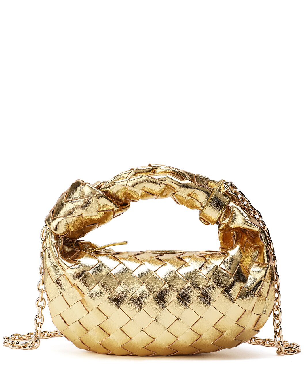 Woven Leather Knot Handle Crossbody