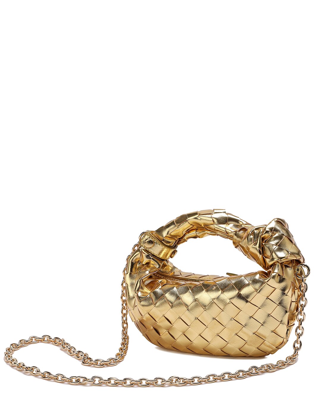 Woven Leather Knot Handle Crossbody