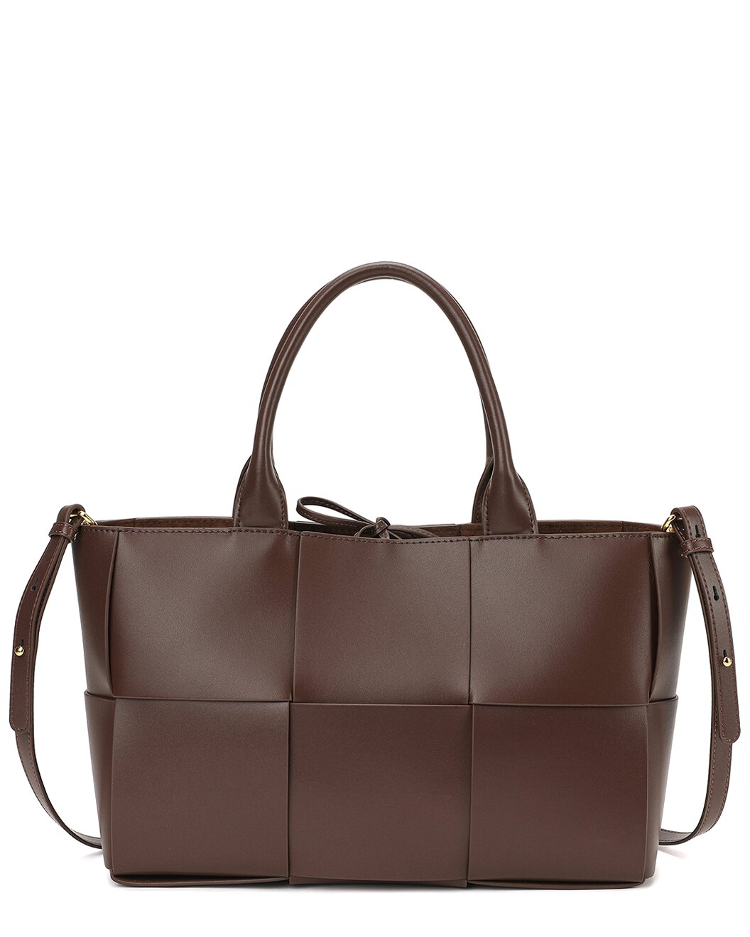Woven Smooth Leather Tote
