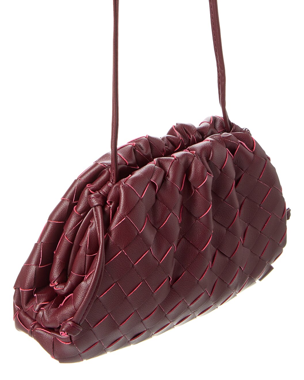 Woven Leather Crossbody Pouch