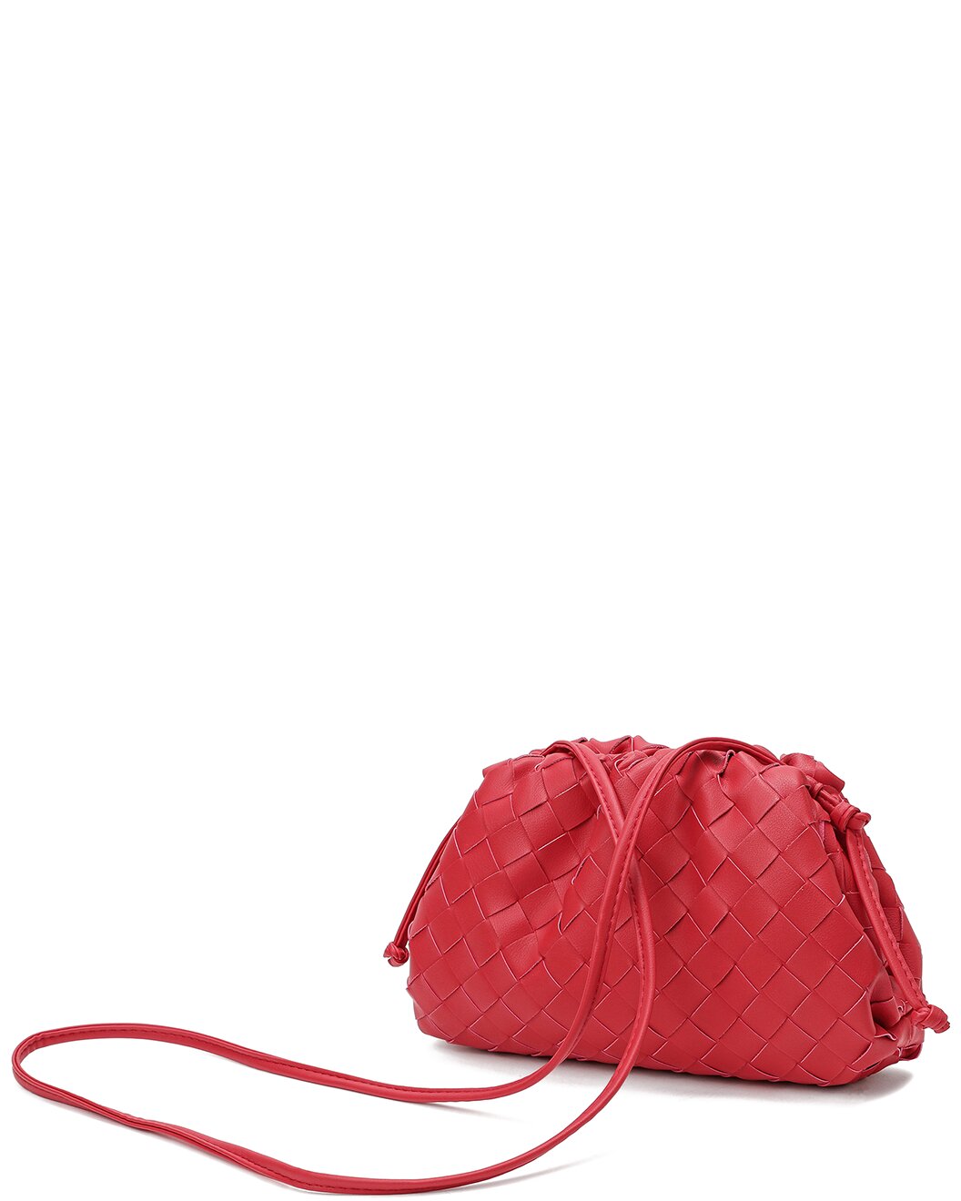 Woven Leather Crossbody Pouch
