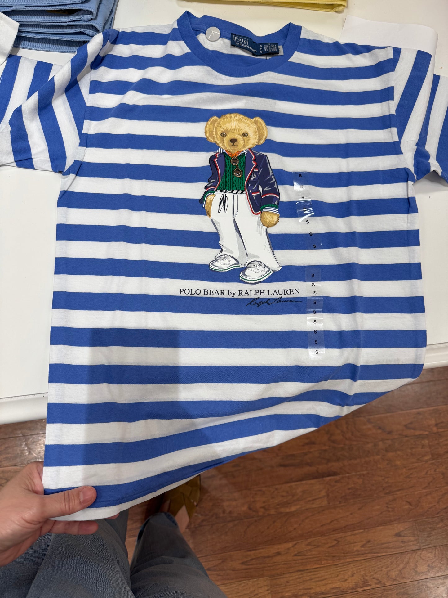 Bayan ayıcıklı çizgili Tshirt