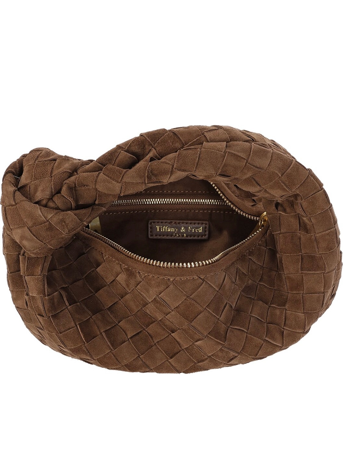 Tiffany Fred koyu kahve süet Pouch