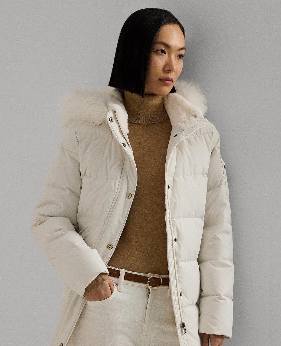 Women's Faux-Fur Hooded Puffer mont