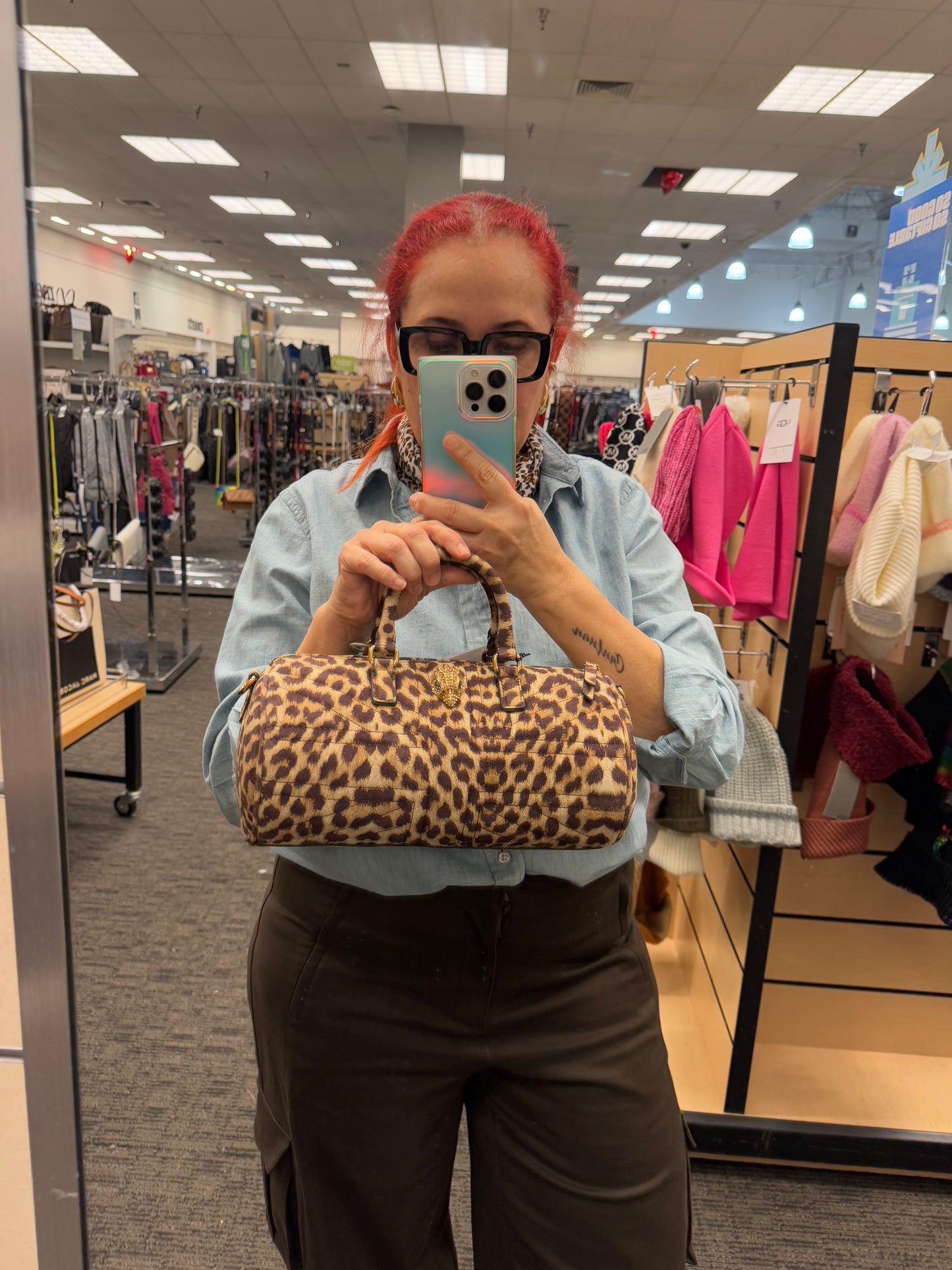 Leopar Barrel crossbody bag