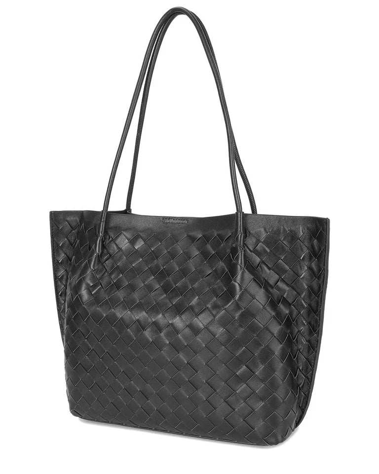Tiffany & Fred Paris Hand-Woven Large Leather Tote