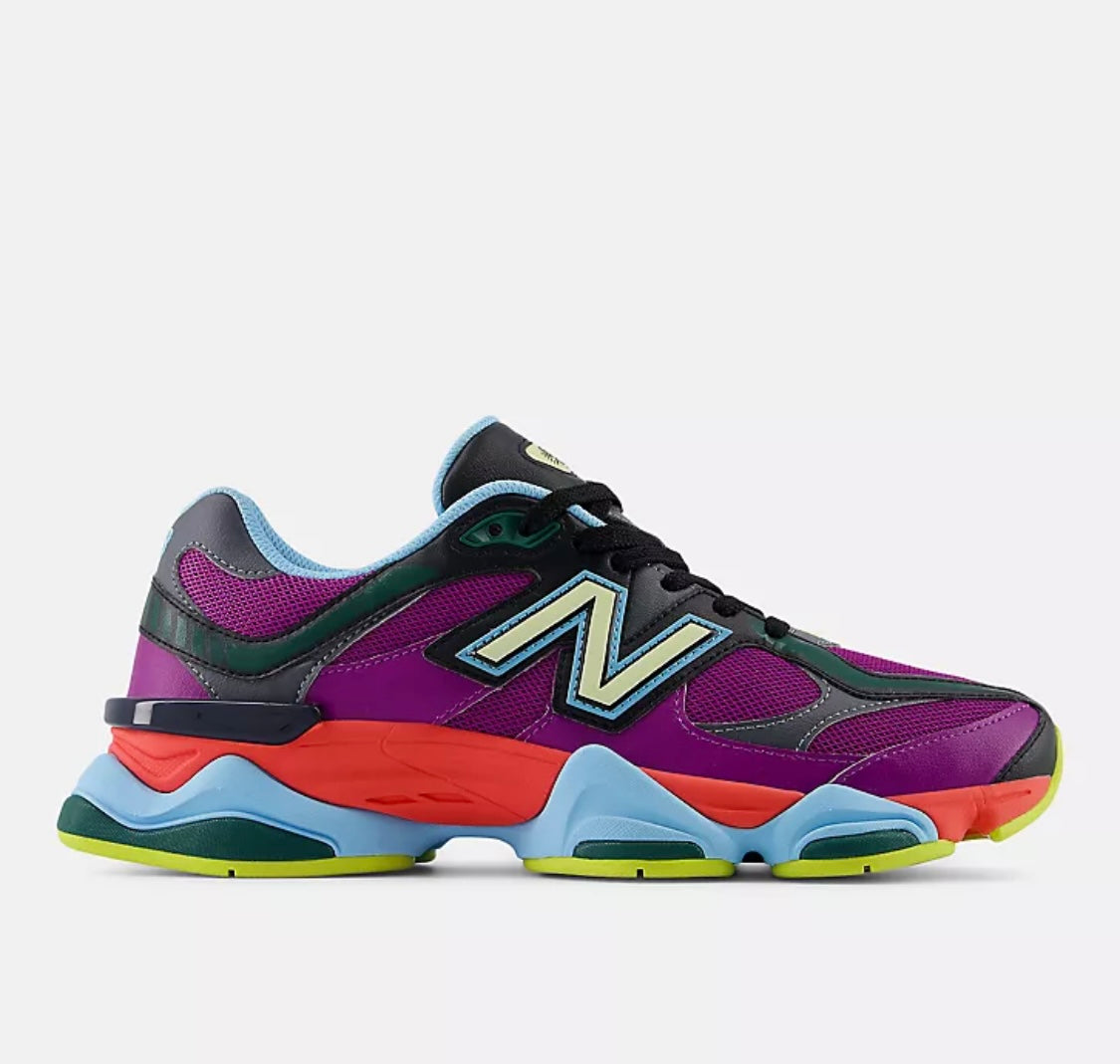 New balance 9060 r: Purple fuchsia with blast red and washed amber