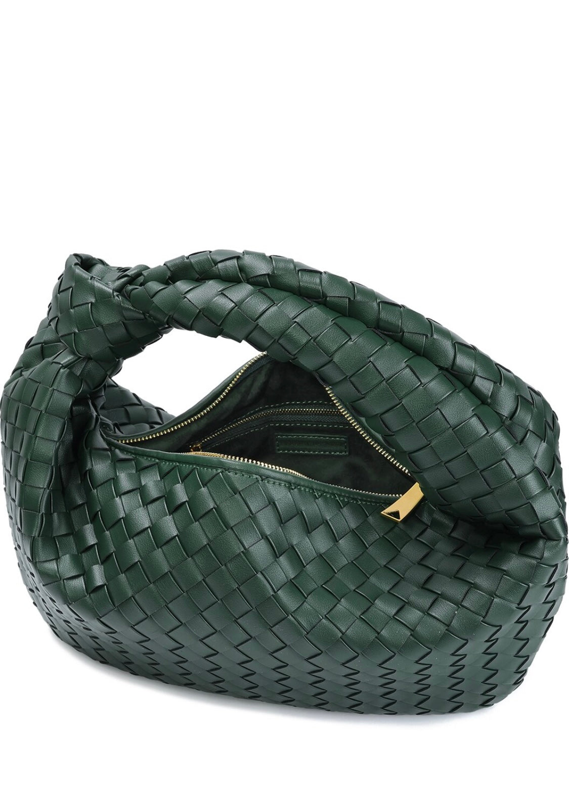 Large hand woven leather pouch