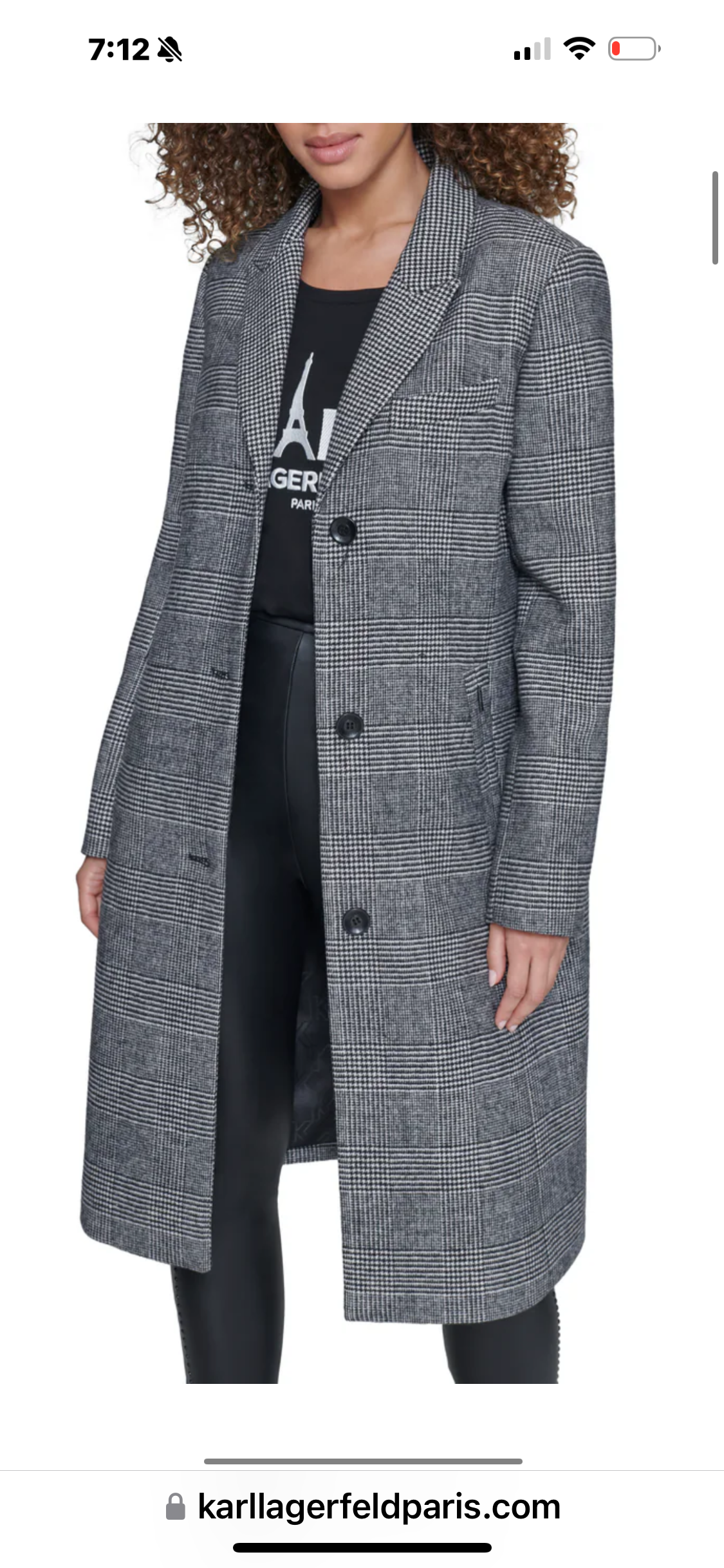 Karl Lagerfeld PLAID TOP COAT