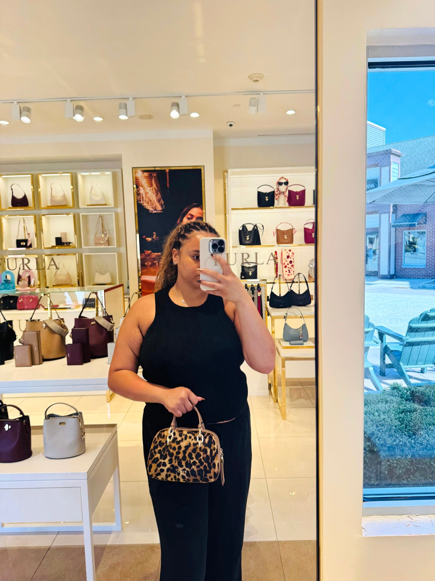 FURLA Galassia S boston bag Leopard