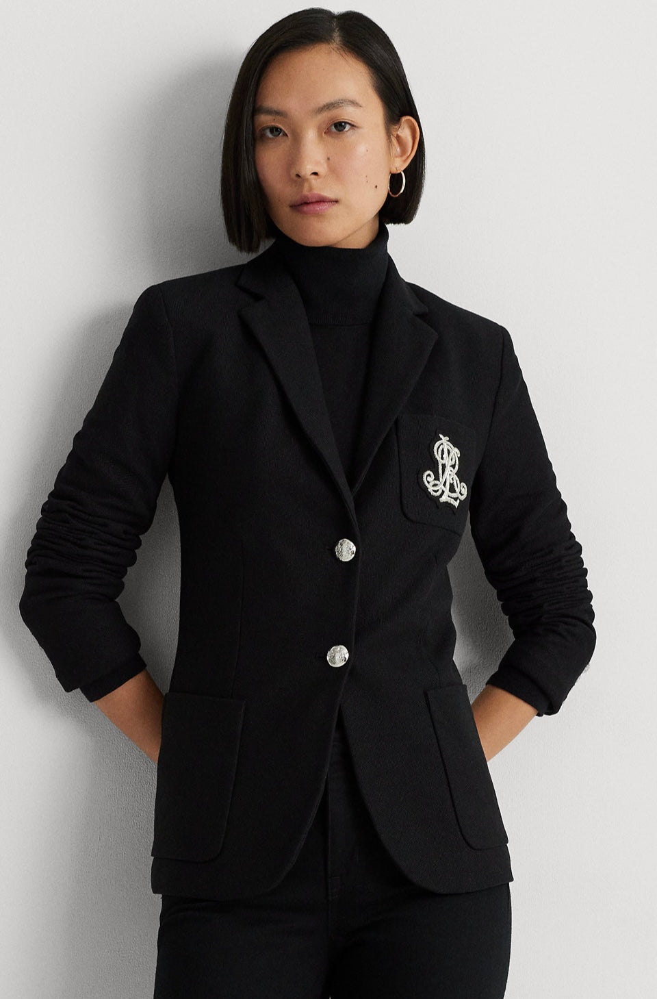 Ralph Lauren Siyah blazer ceket siyah/gümüş detaylı