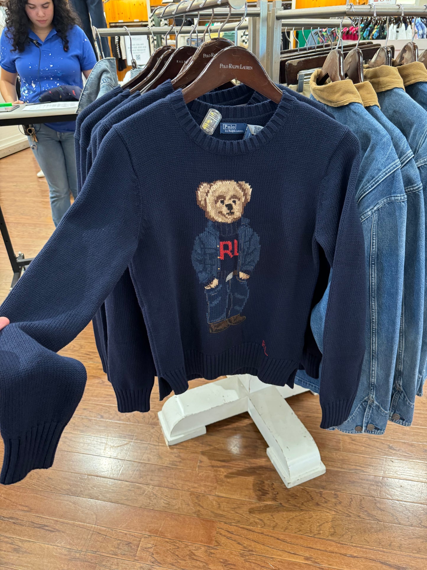 Ralph Lauren ayıcıklı koton kazak/Lacivert