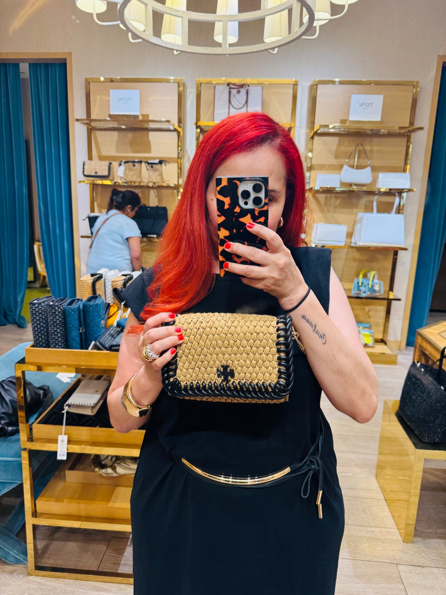 TORY BURCH Raffia cüzdan çanta