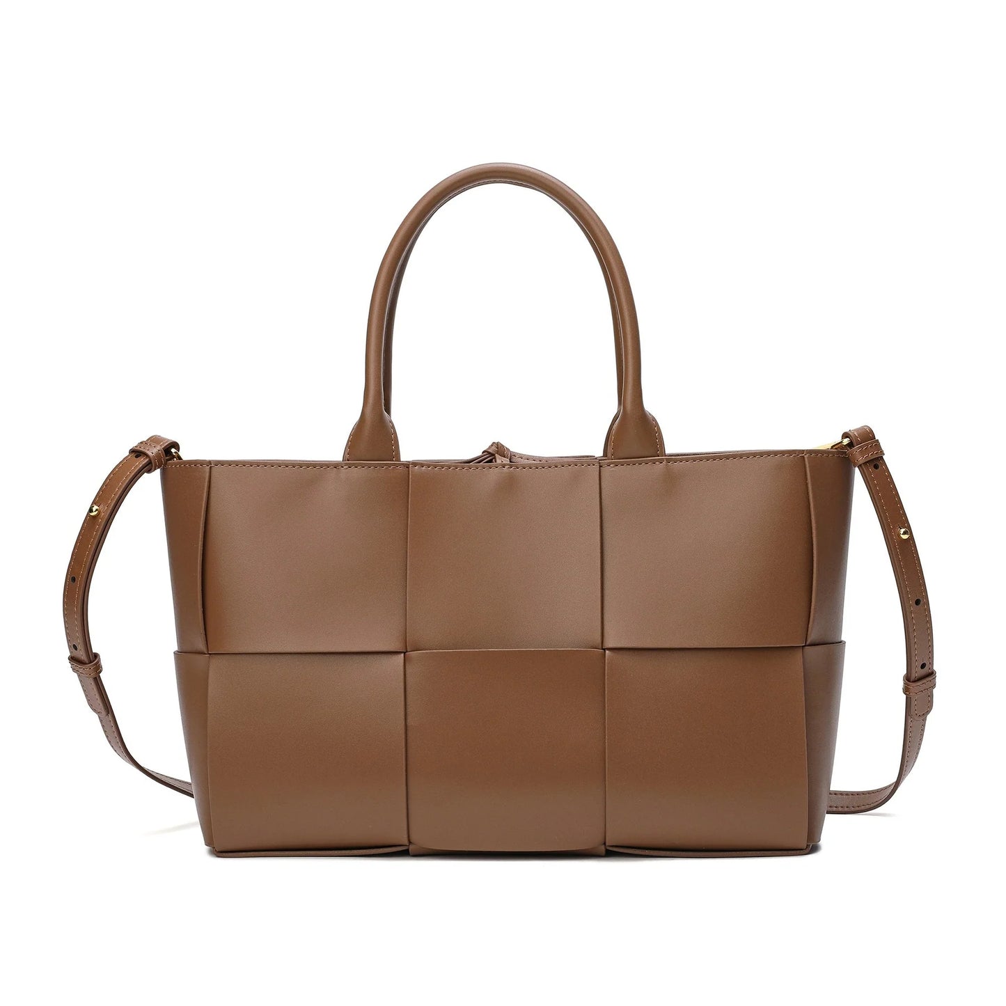 Woven Smooth Leather Tote