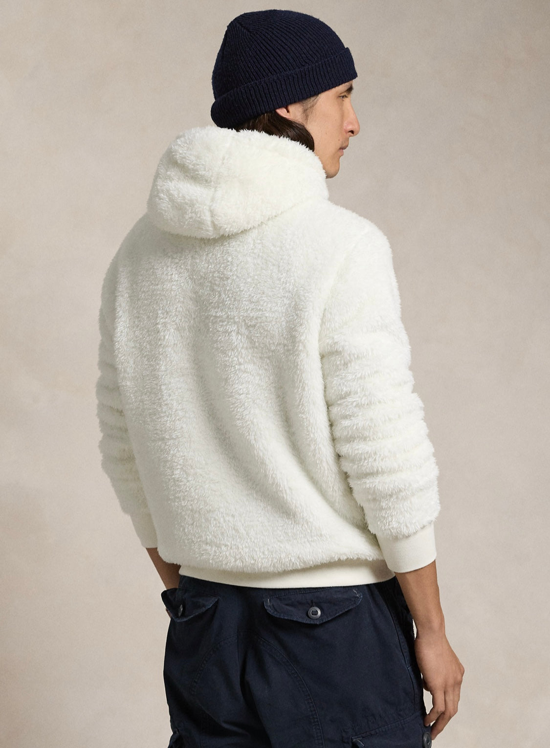 Erkek kapusonlu teddy sweatshirt