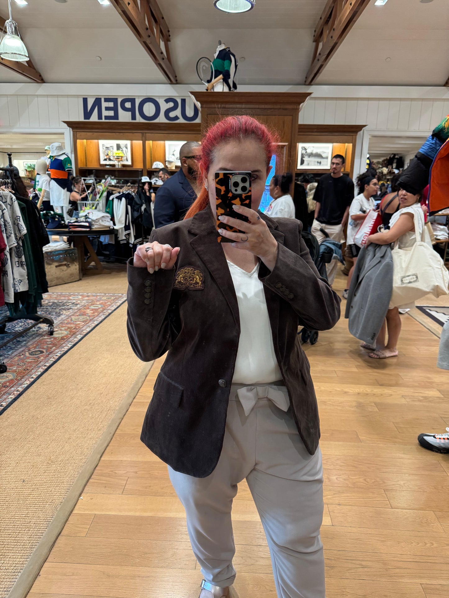 Ralph Lauren fitilli kadife blazer