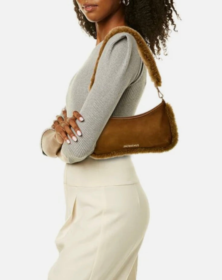 Le Bisou Suede & Shearling Shoulder Bag