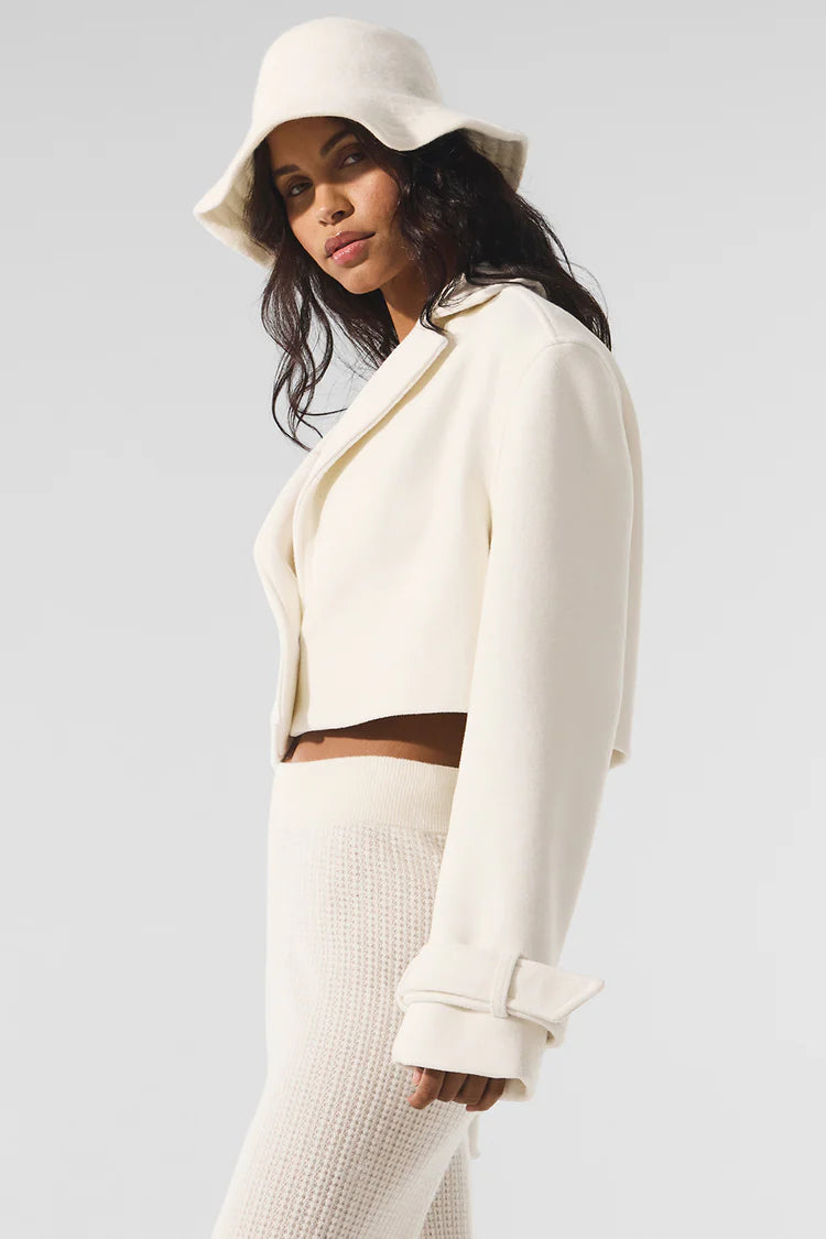 ALO YOGA Wool Cropped Metro Trench