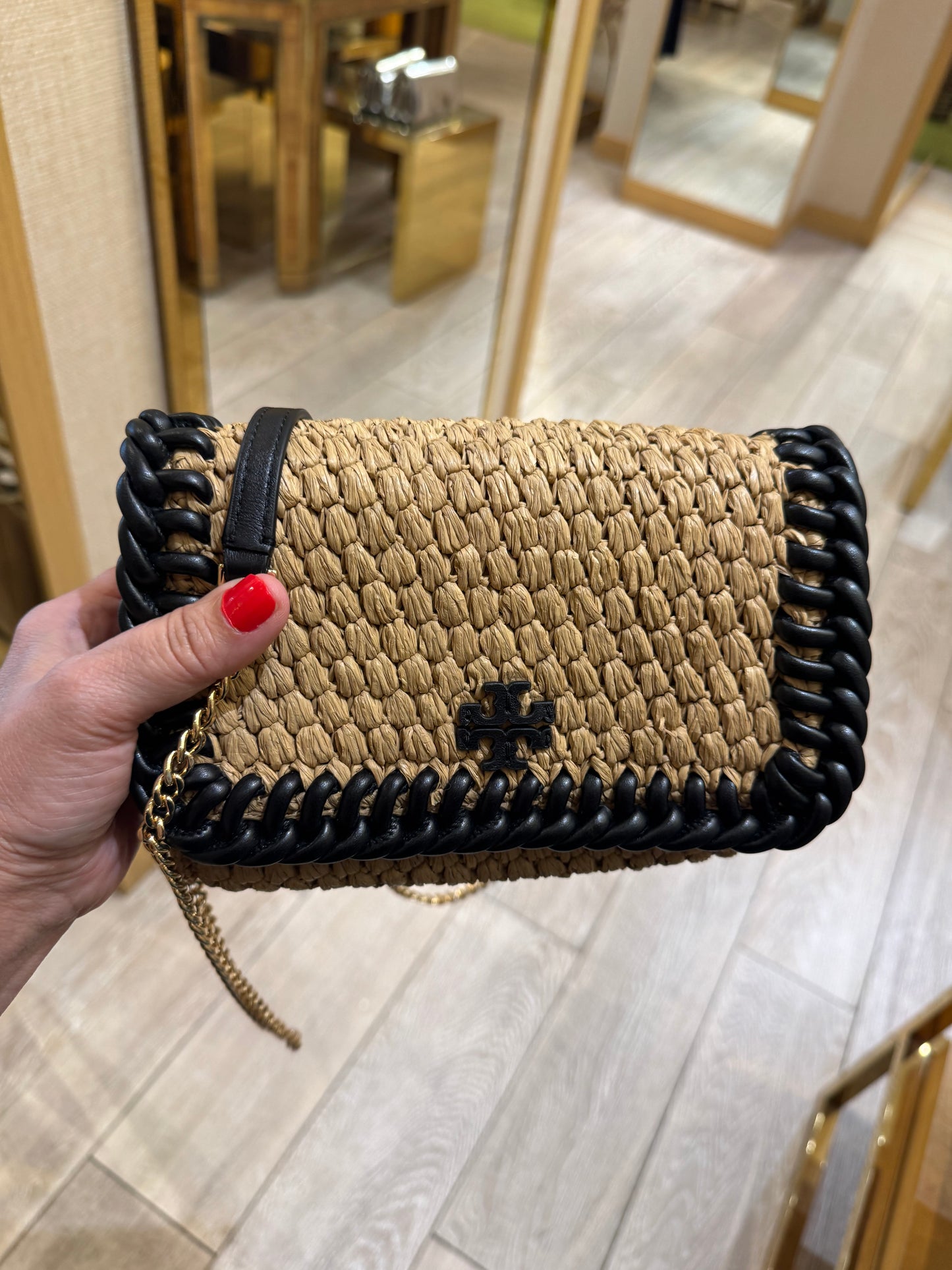 TORY BURCH Raffia cüzdan çanta