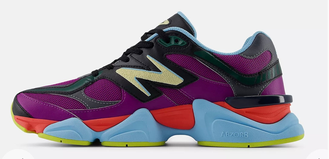 New balance 9060 r: Purple fuchsia with blast red and washed amber