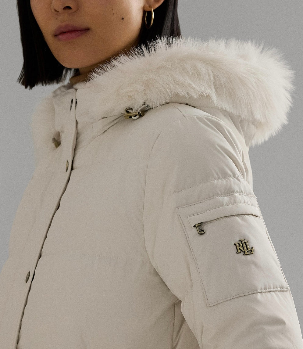 Women's Faux-Fur Hooded Puffer mont