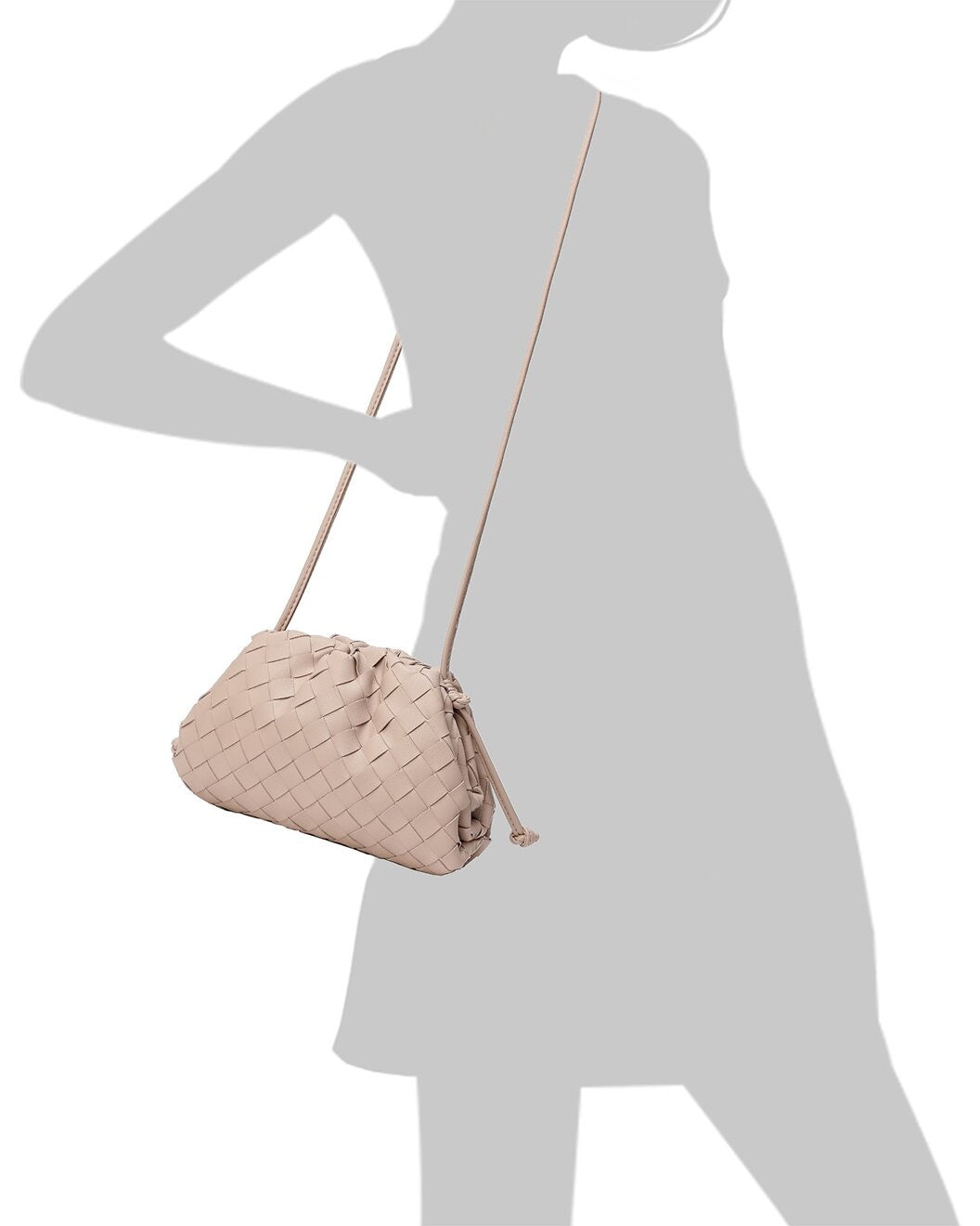 Woven Leather Crossbody Pouch