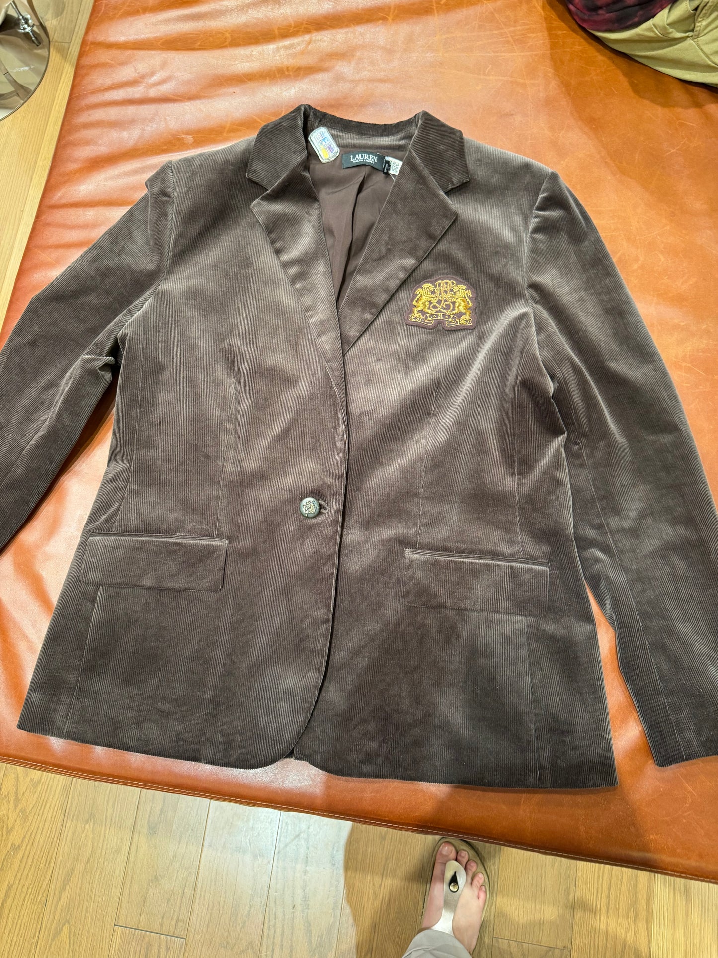 Ralph Lauren fitilli kadife blazer