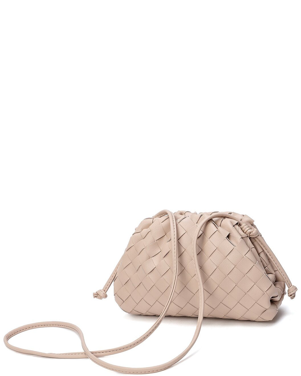 Woven Leather Crossbody Pouch