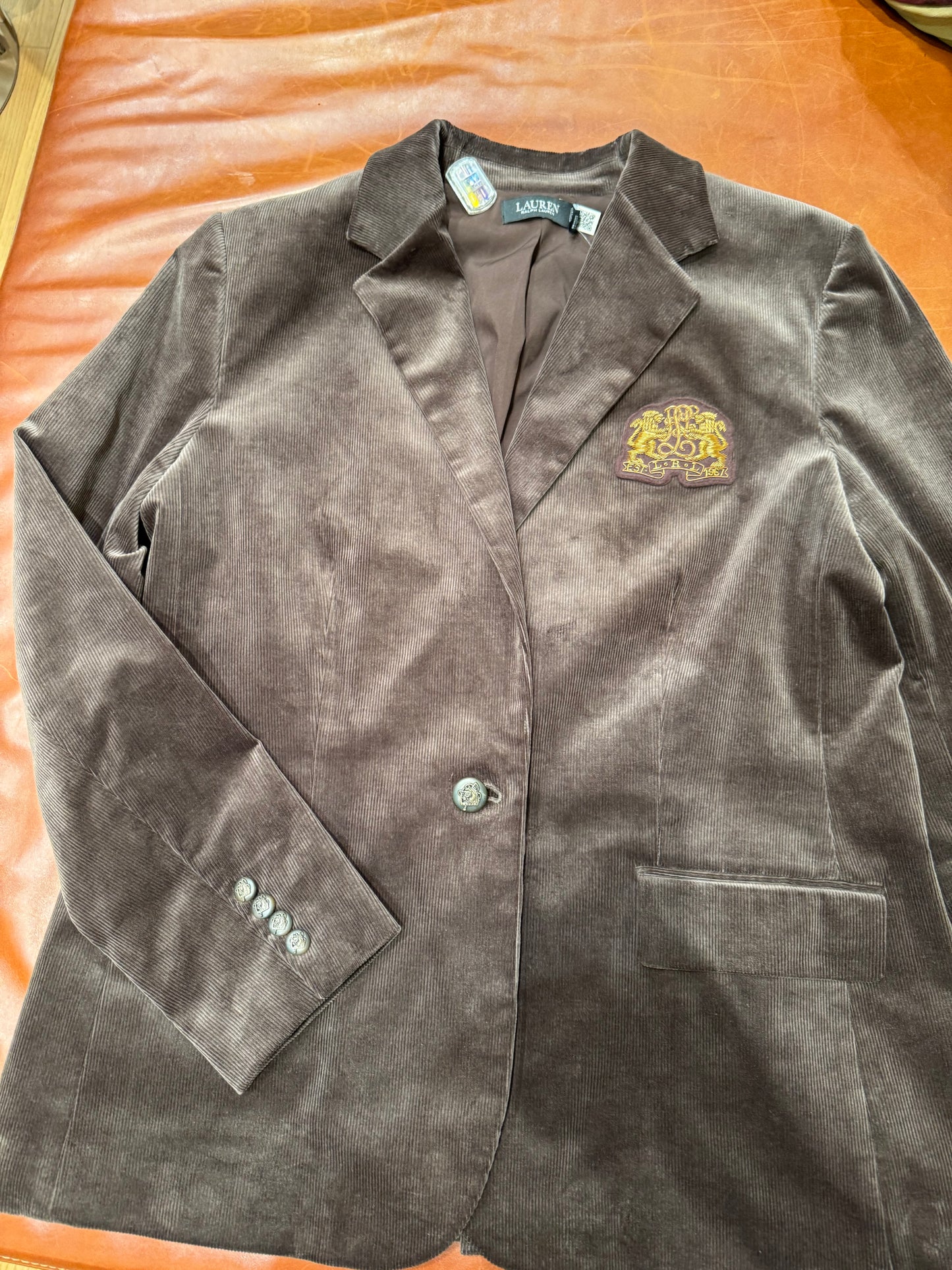 Ralph Lauren fitilli kadife blazer