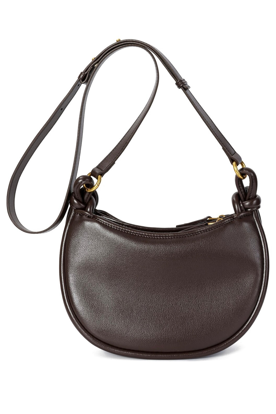 Hand Woven leather messanger/dark brown