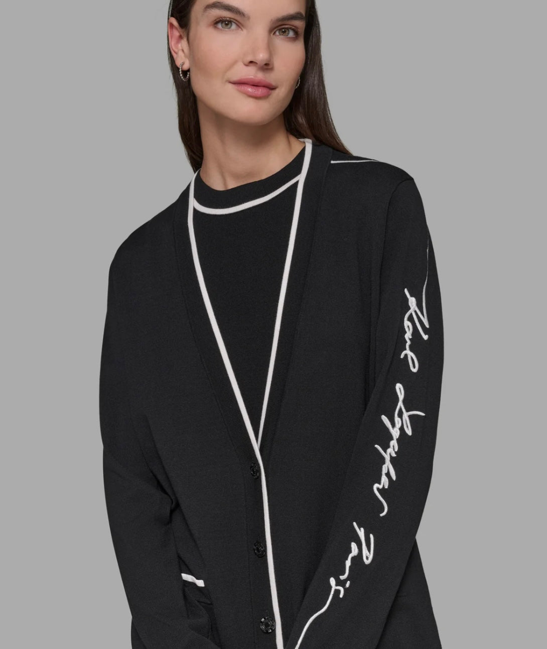 KARL SIGNATURE DUSTER CARDIGAN