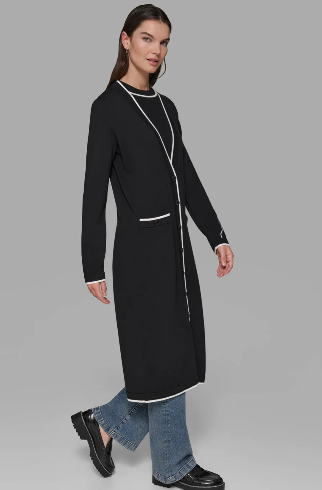 KARL SIGNATURE DUSTER CARDIGAN