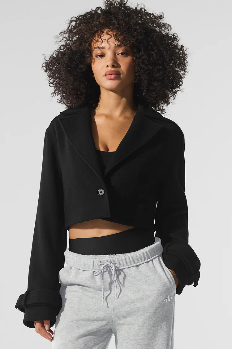 ALO YOGA Wool Cropped Metro Trench