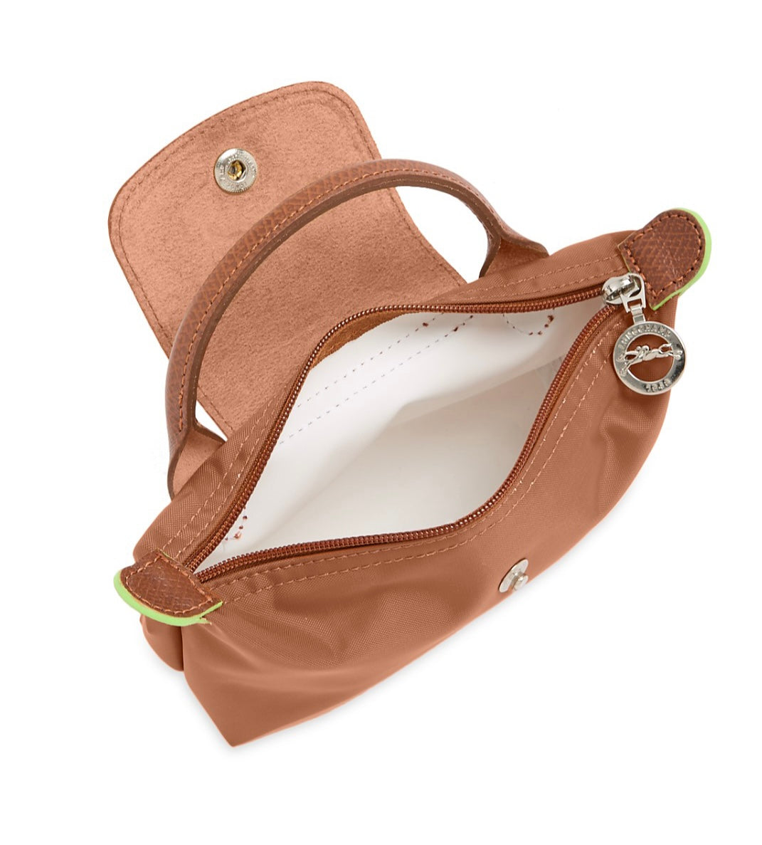Le Pliage Green Mini Pouch Cognac/silver