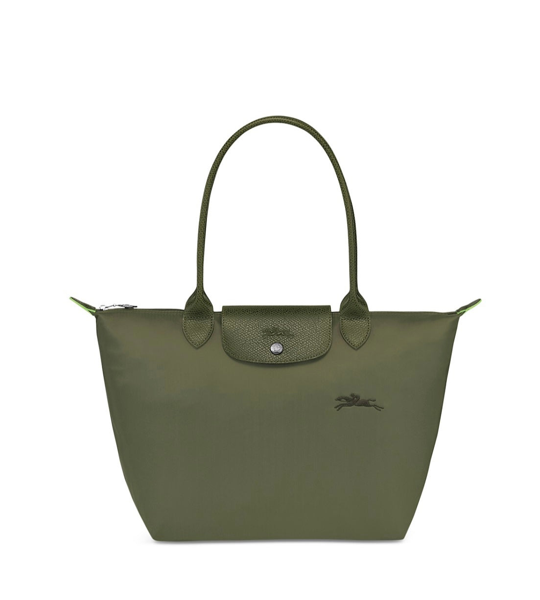 Le Pliage Green Medium Nylon Tote Bag/Forest color